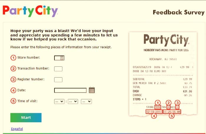 Partycityfeedback - Win $100 Card - Party City Feedback Survey
