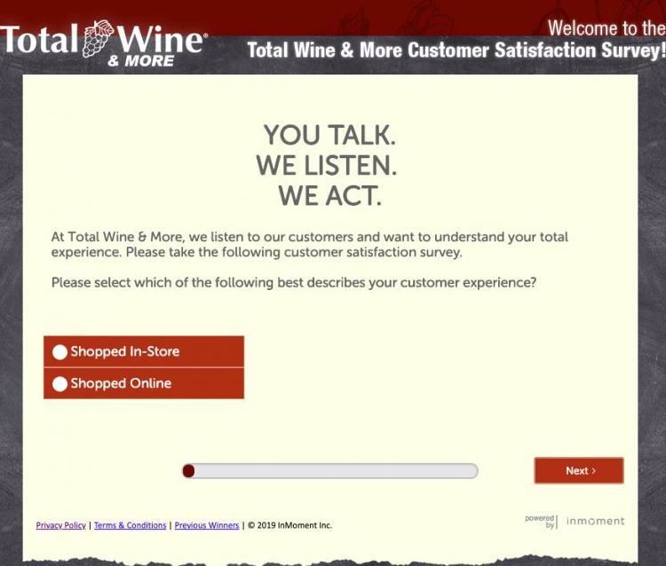 Telltotalwines.com - Win Cash Prize - Total wine Survey
